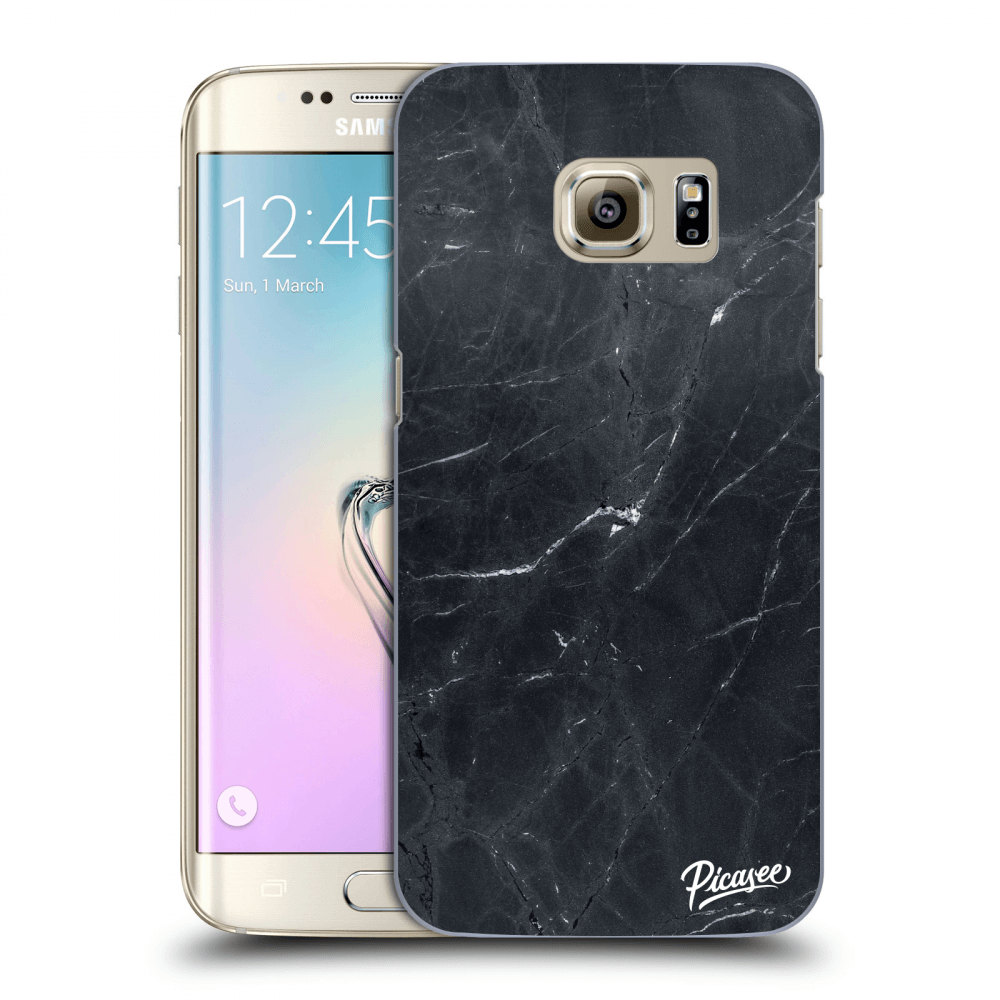 Picasee silikonový průhledný obal pro Samsung Galaxy S7 Edge G935F - Black marble