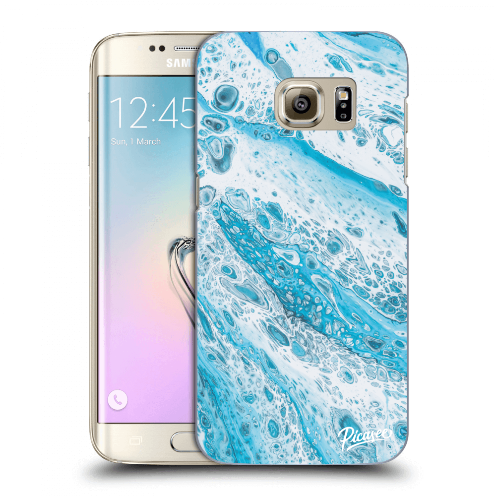 Picasee silikonový průhledný obal pro Samsung Galaxy S7 Edge G935F - Blue liquid