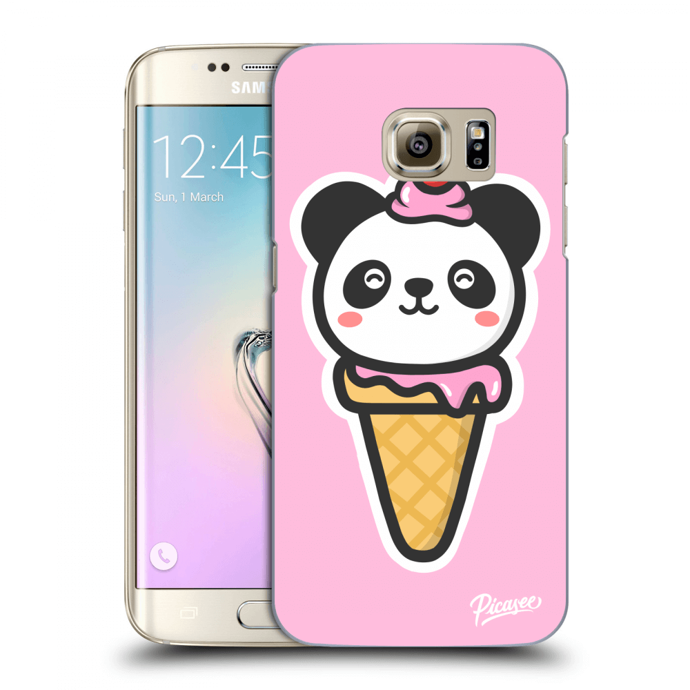 Picasee silikonový průhledný obal pro Samsung Galaxy S7 Edge G935F - Ice Cream Panda