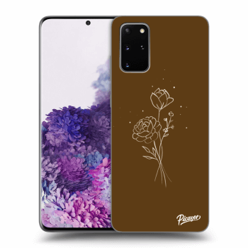 Picasee silikonový černý obal pro Samsung Galaxy S20+ G985F - Brown flowers