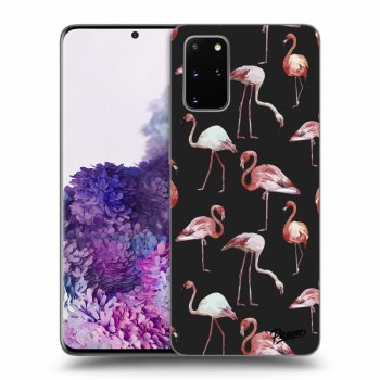 Picasee silikonový černý obal pro Samsung Galaxy S20+ G985F - Flamingos