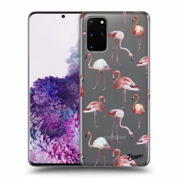 Picasee silikonový průhledný obal pro Samsung Galaxy S20+ G985F - Flamingos