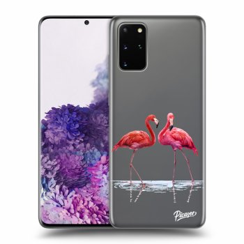Picasee silikonový průhledný obal pro Samsung Galaxy S20+ G985F - Flamingos couple