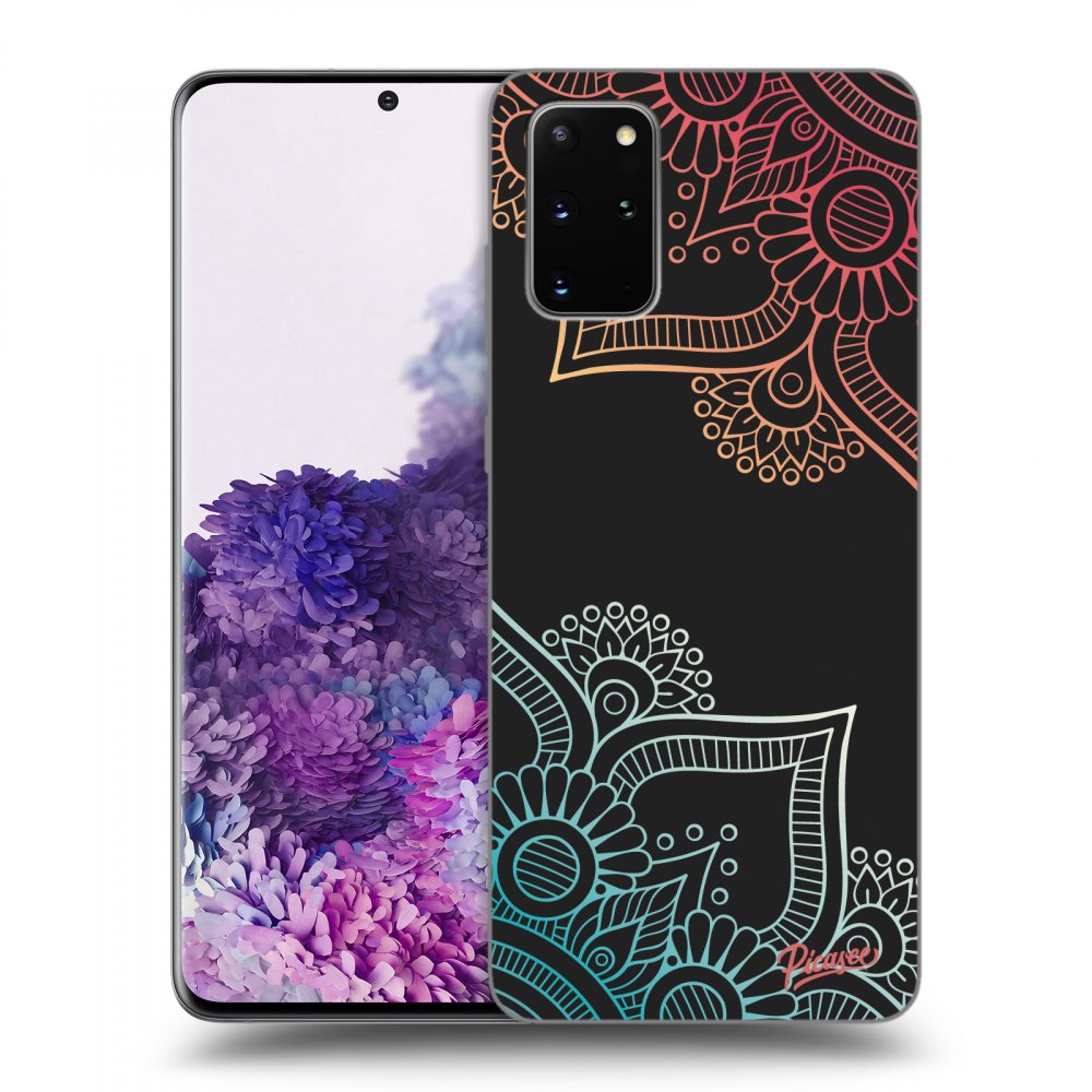 Picasee silikonový černý obal pro Samsung Galaxy S20+ G985F - Flowers pattern