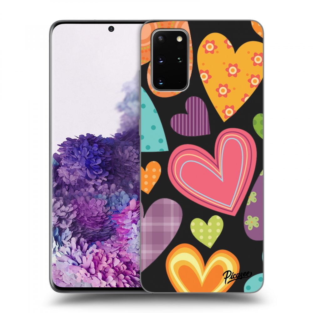 Picasee silikonový černý obal pro Samsung Galaxy S20+ G985F - Colored heart