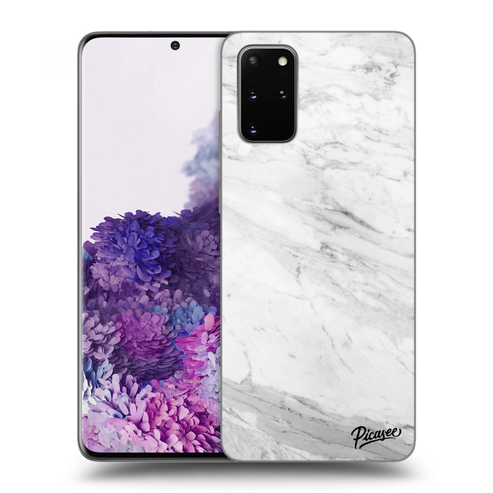 Picasee silikonový černý obal pro Samsung Galaxy S20+ G985F - White marble