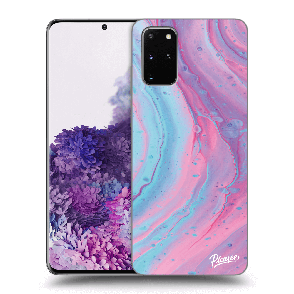 Picasee silikonový průhledný obal pro Samsung Galaxy S20+ G985F - Pink liquid