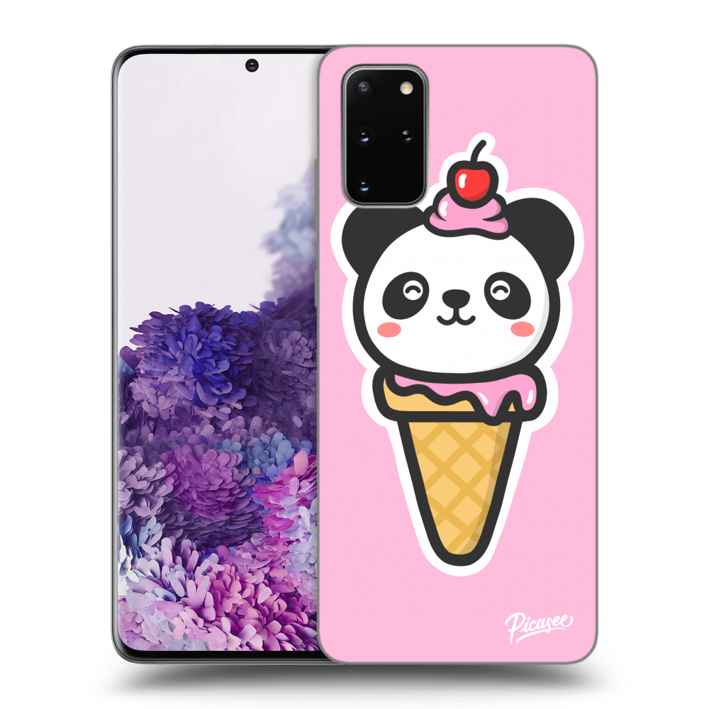 Picasee silikonový černý obal pro Samsung Galaxy S20+ G985F - Ice Cream Panda
