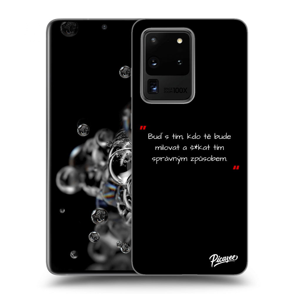 Picasee silikonový černý obal pro Samsung Galaxy S20 Ultra 5G G988F - Správná láska Bílá