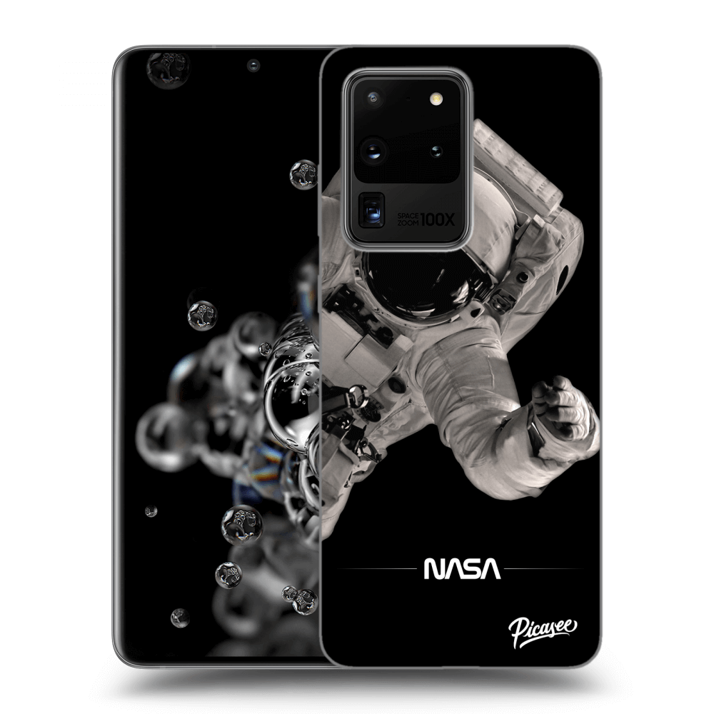 Picasee silikonový černý obal pro Samsung Galaxy S20 Ultra 5G G988F - Astronaut Big