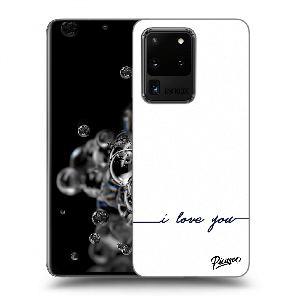 Picasee silikonový průhledný obal pro Samsung Galaxy S20 Ultra 5G G988F - I love you