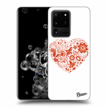 Picasee silikonový průhledný obal pro Samsung Galaxy S20 Ultra 5G G988F - Big heart