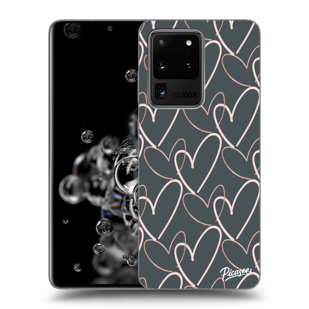Picasee silikonový černý obal pro Samsung Galaxy S20 Ultra 5G G988F - Lots of love