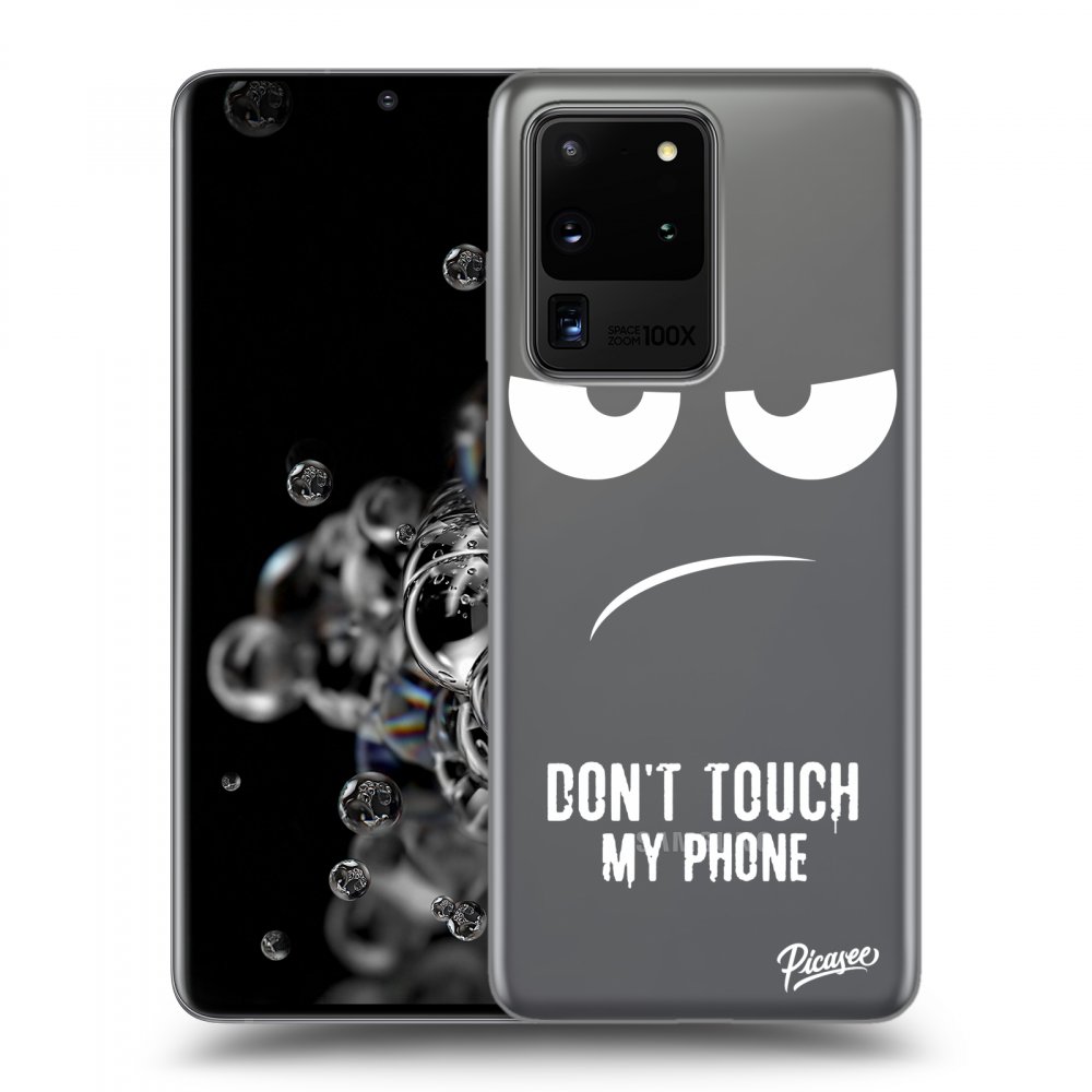 Picasee silikonový průhledný obal pro Samsung Galaxy S20 Ultra 5G G988F - Don't Touch My Phone