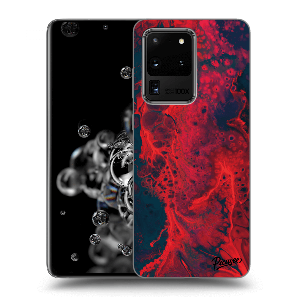 Picasee silikonový průhledný obal pro Samsung Galaxy S20 Ultra 5G G988F - Organic red
