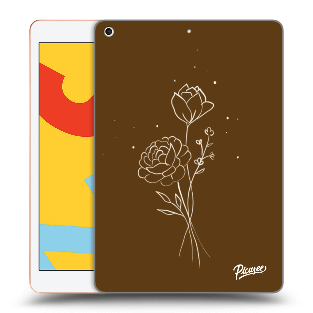 Picasee silikonový průhledný obal pro Apple iPad 10.2" 2019 (7. gen) - Brown flowers