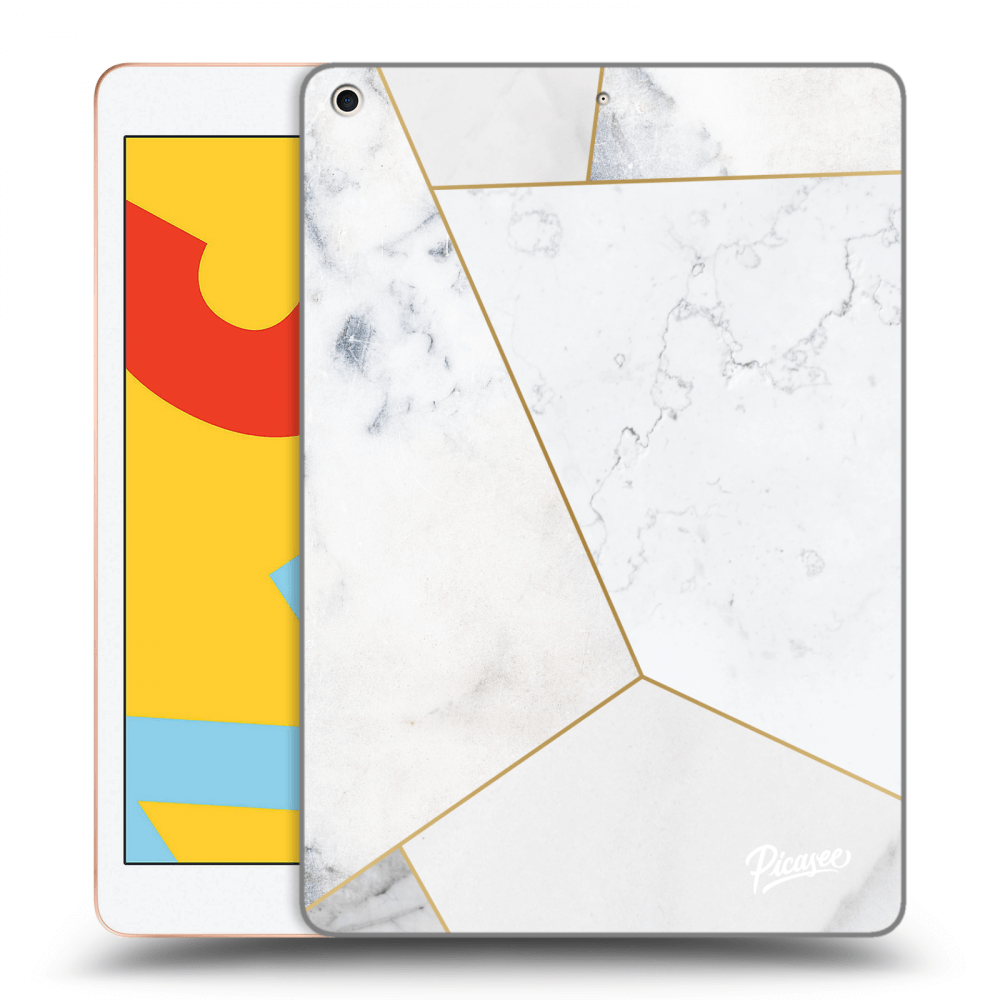 Picasee silikonový černý obal pro Apple iPad 10.2" 2019 (7. gen) - White tile