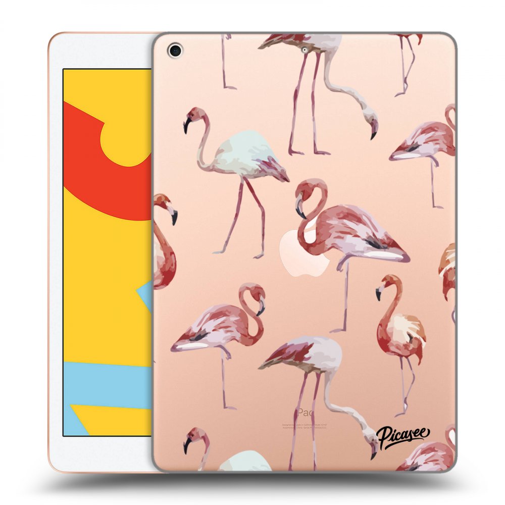 Picasee silikonový průhledný obal pro Apple iPad 10.2" 2019 (7. gen) - Flamingos