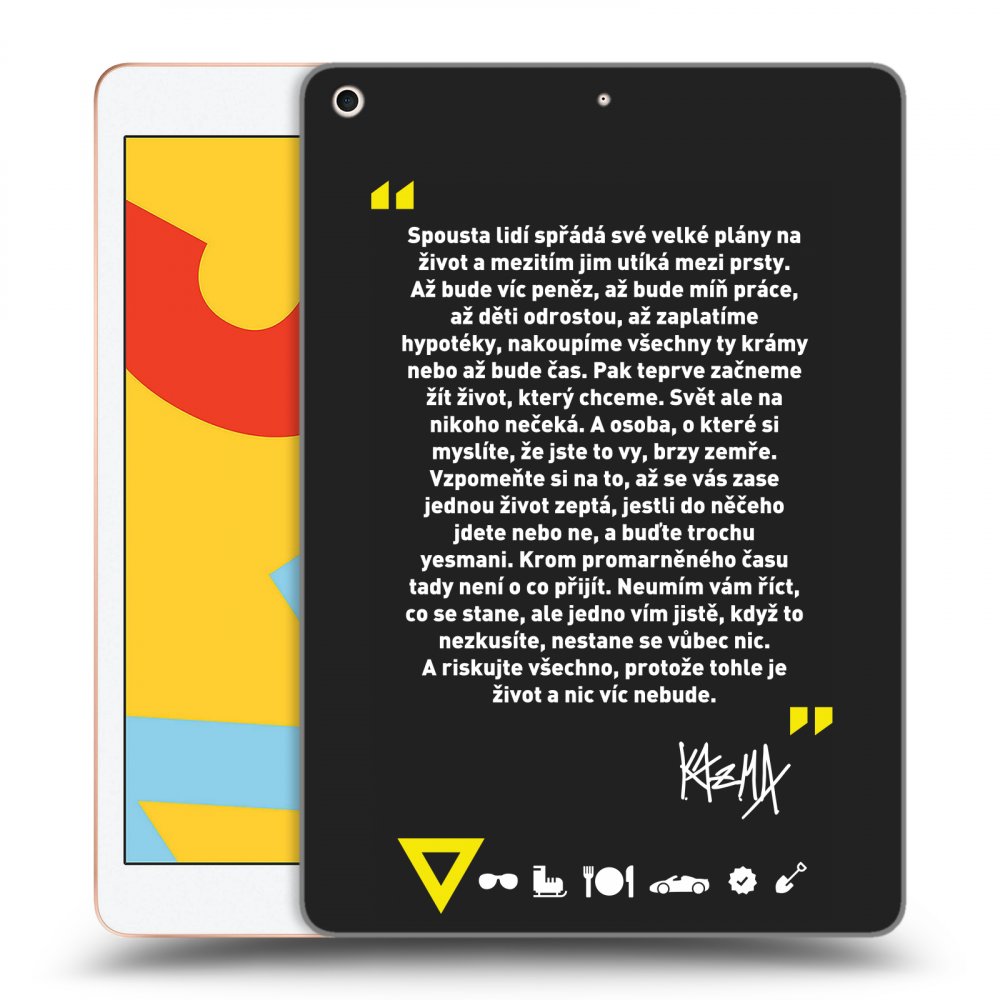 Picasee silikonový černý obal pro Apple iPad 10.2" 2019 (7. gen) - Kazma - BUĎTE TROCHU YESMANI