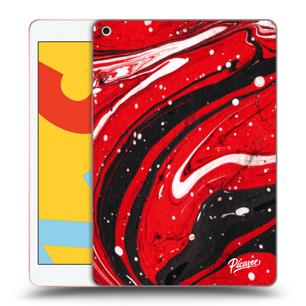 Picasee silikonový průhledný obal pro Apple iPad 10.2" 2019 (7. gen) - Red black