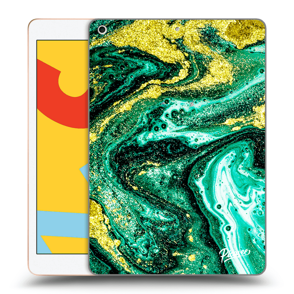 Picasee silikonový černý obal pro Apple iPad 10.2" 2019 (7. gen) - Green Gold