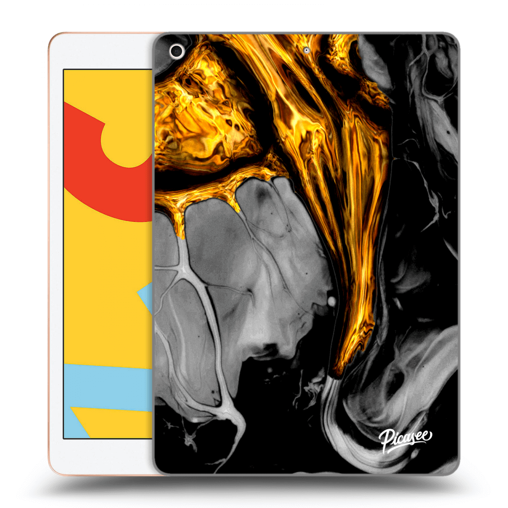 Picasee silikonový černý obal pro Apple iPad 10.2" 2019 (7. gen) - Black Gold