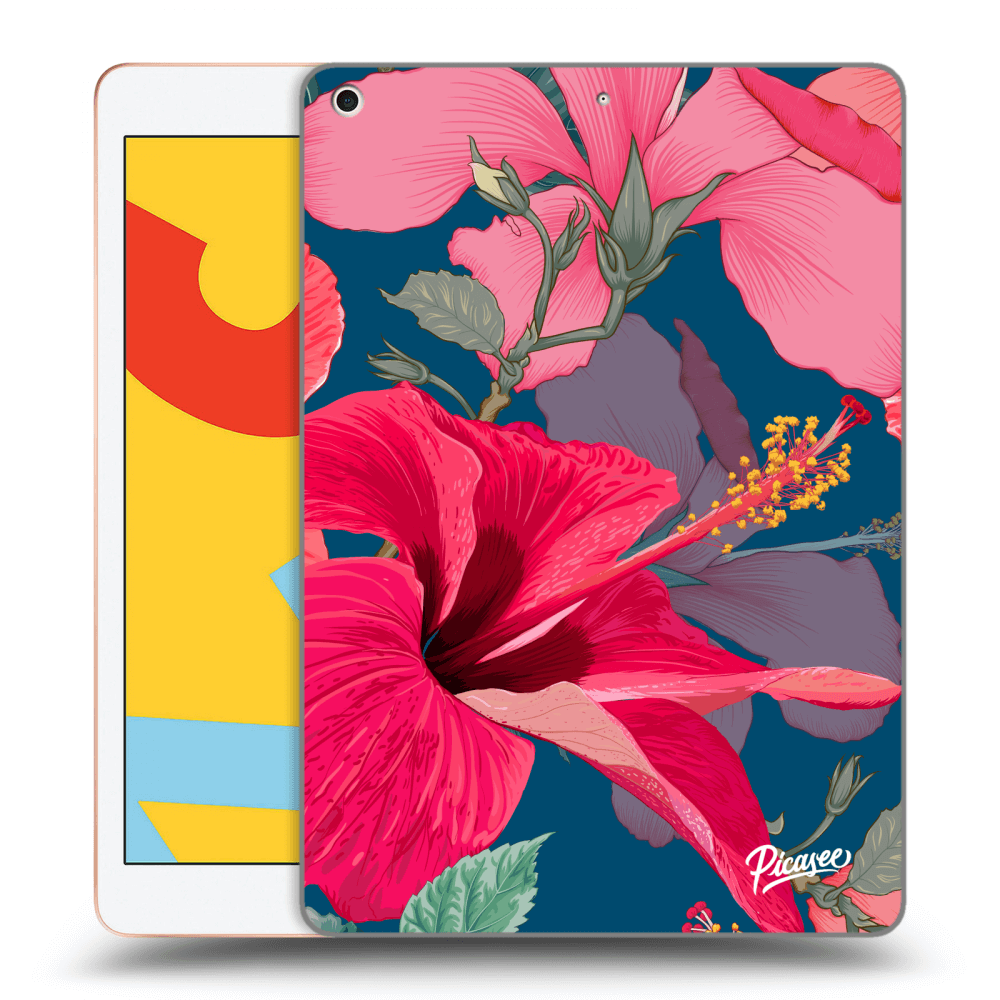 Picasee silikonový černý obal pro Apple iPad 10.2" 2019 (7. gen) - Hibiscus