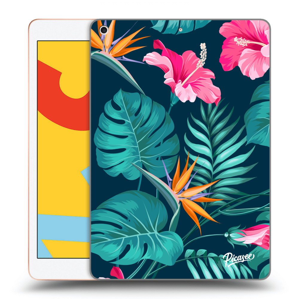 Picasee silikonový černý obal pro Apple iPad 10.2" 2019 (7. gen) - Pink Monstera