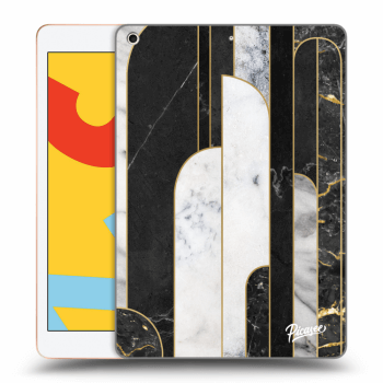 Picasee silikonový průhledný obal pro Apple iPad 10.2" 2019 (7. gen) - Black & White tile