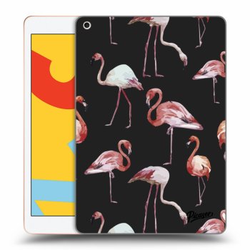 Picasee silikonový černý obal pro Apple iPad 10.2" 2019 (7. gen) - Flamingos