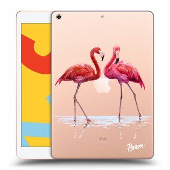 Picasee silikonový průhledný obal pro Apple iPad 10.2" 2019 (7. gen) - Flamingos couple