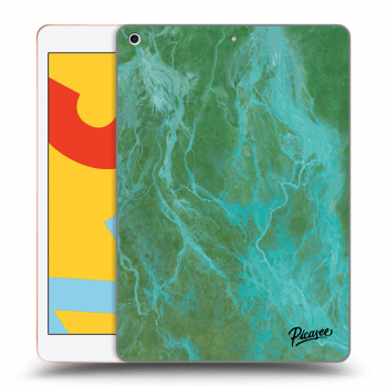 Picasee silikonový černý obal pro Apple iPad 10.2" 2019 (7. gen) - Green marble