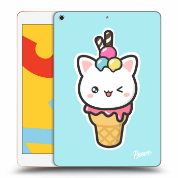 Picasee silikonový černý obal pro Apple iPad 10.2" 2019 (7. gen) - Ice Cream Cat