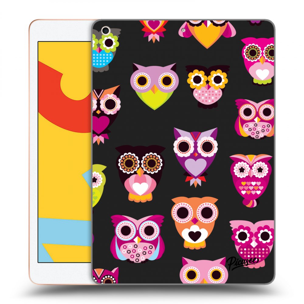 Picasee silikonový černý obal pro Apple iPad 10.2" 2019 (7. gen) - Owls