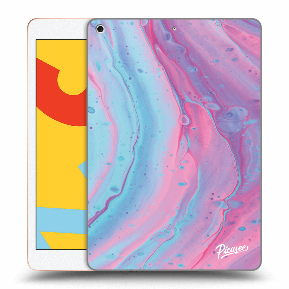 Picasee silikonový černý obal pro Apple iPad 10.2" 2019 (7. gen) - Pink liquid