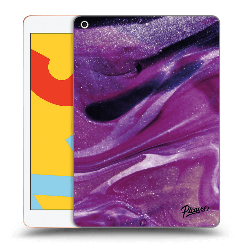 Picasee silikonový černý obal pro Apple iPad 10.2" 2019 (7. gen) - Purple glitter