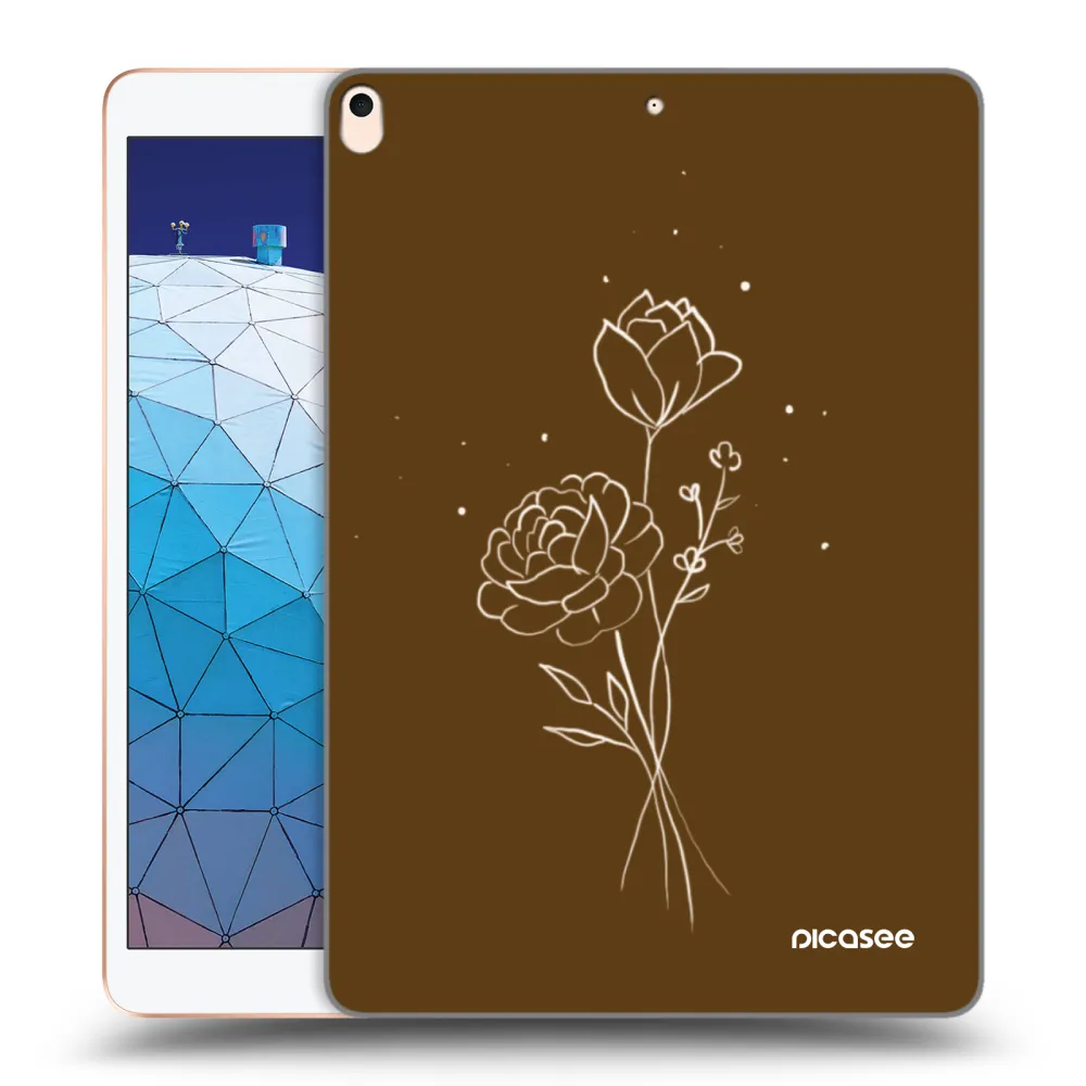 Picasee silikonový průhledný obal pro Apple iPad Air 10.5" 2019 (3.gen) - Brown flowers