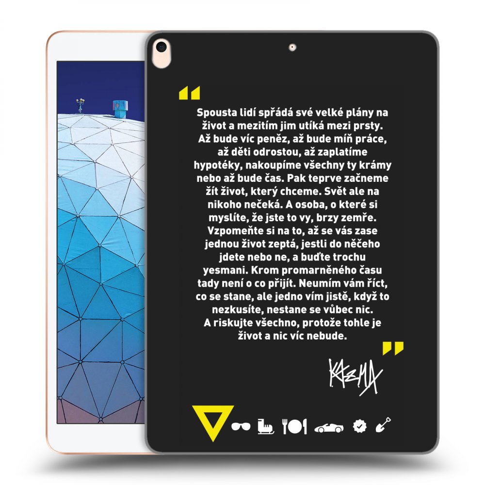 Picasee silikonový černý obal pro Apple iPad Air 10.5" 2019 (3.gen) - Kazma - BUĎTE TROCHU YESMANI