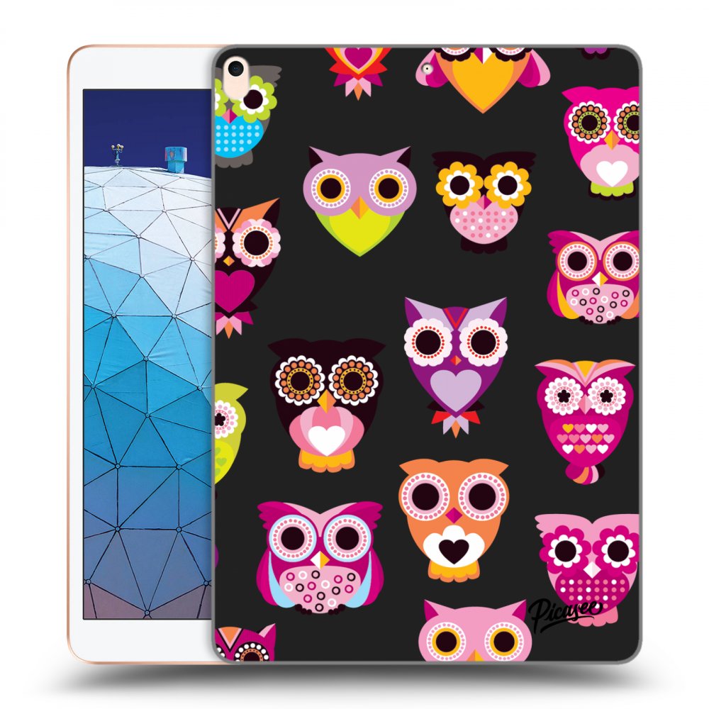 Picasee silikonový černý obal pro Apple iPad Air 10.5" 2019 (3.gen) - Owls