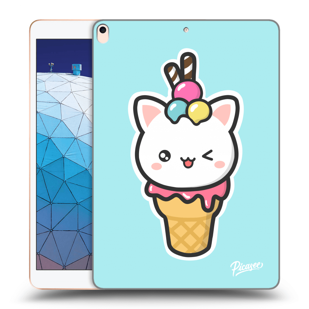Picasee silikonový průhledný obal pro Apple iPad Air 10.5" 2019 (3.gen) - Ice Cream Cat