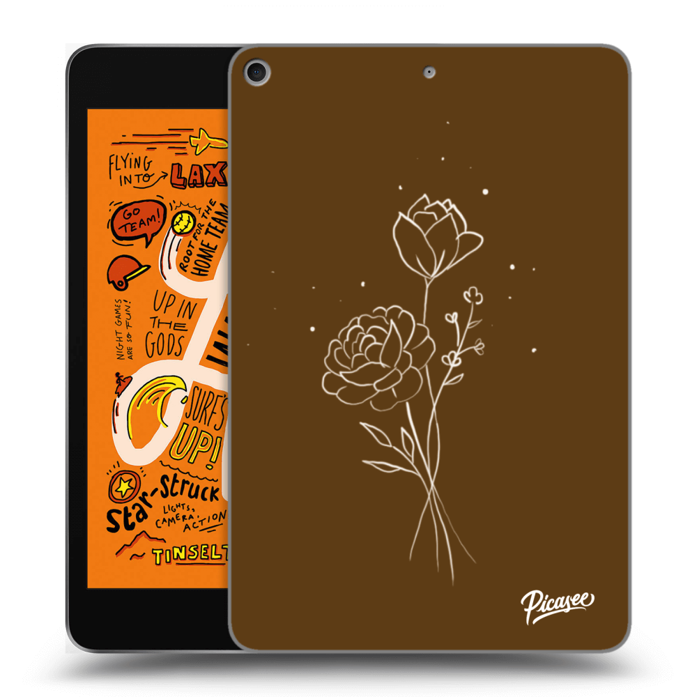 Picasee silikonový černý obal pro Apple iPad mini 2019 (5. gen) - Brown flowers