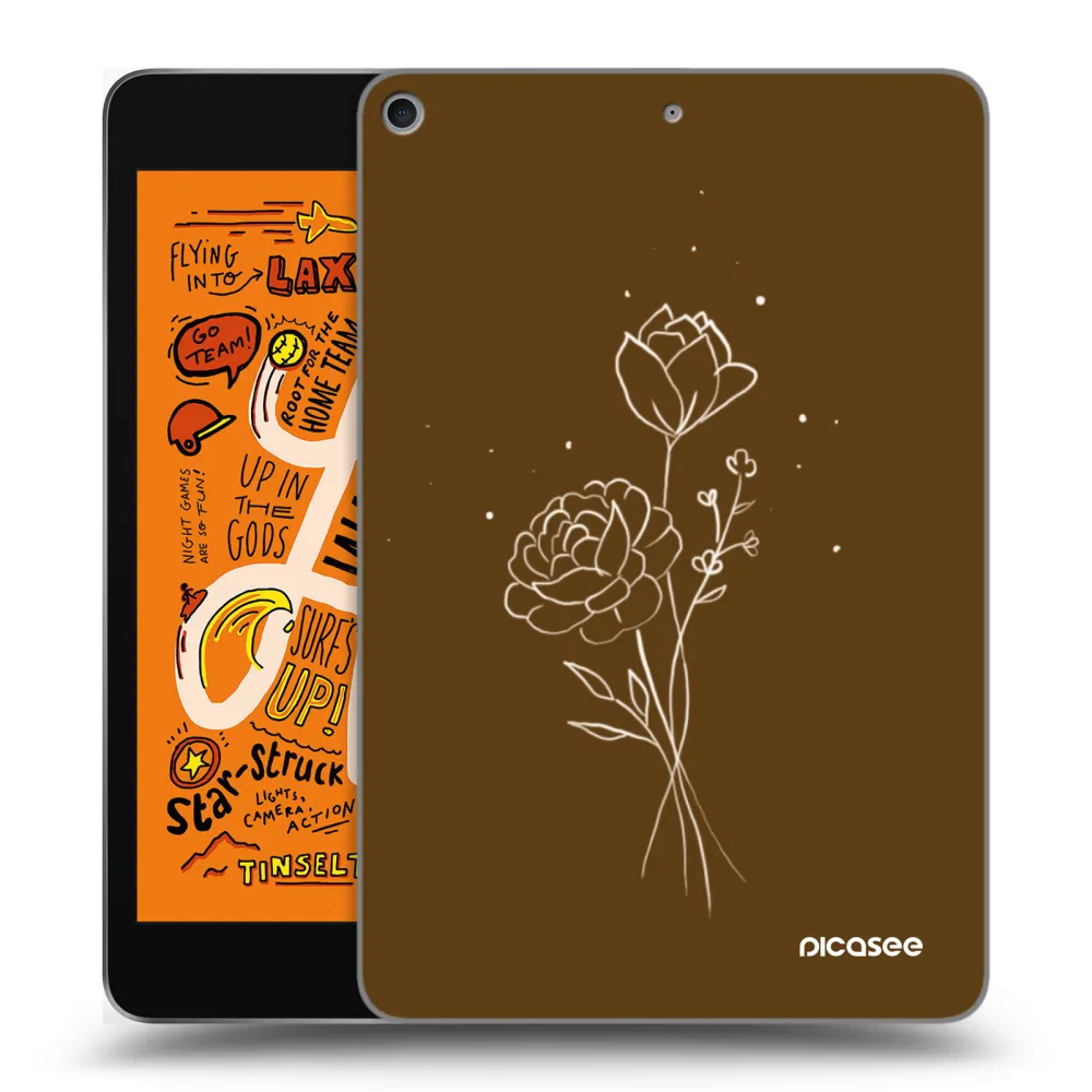 Picasee silikonový průhledný obal pro Apple iPad mini 2019 (5. gen) - Brown flowers