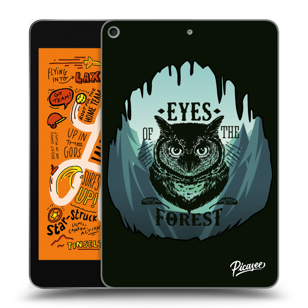 Picasee silikonový černý obal pro Apple iPad mini 2019 (5. gen) - Forest owl