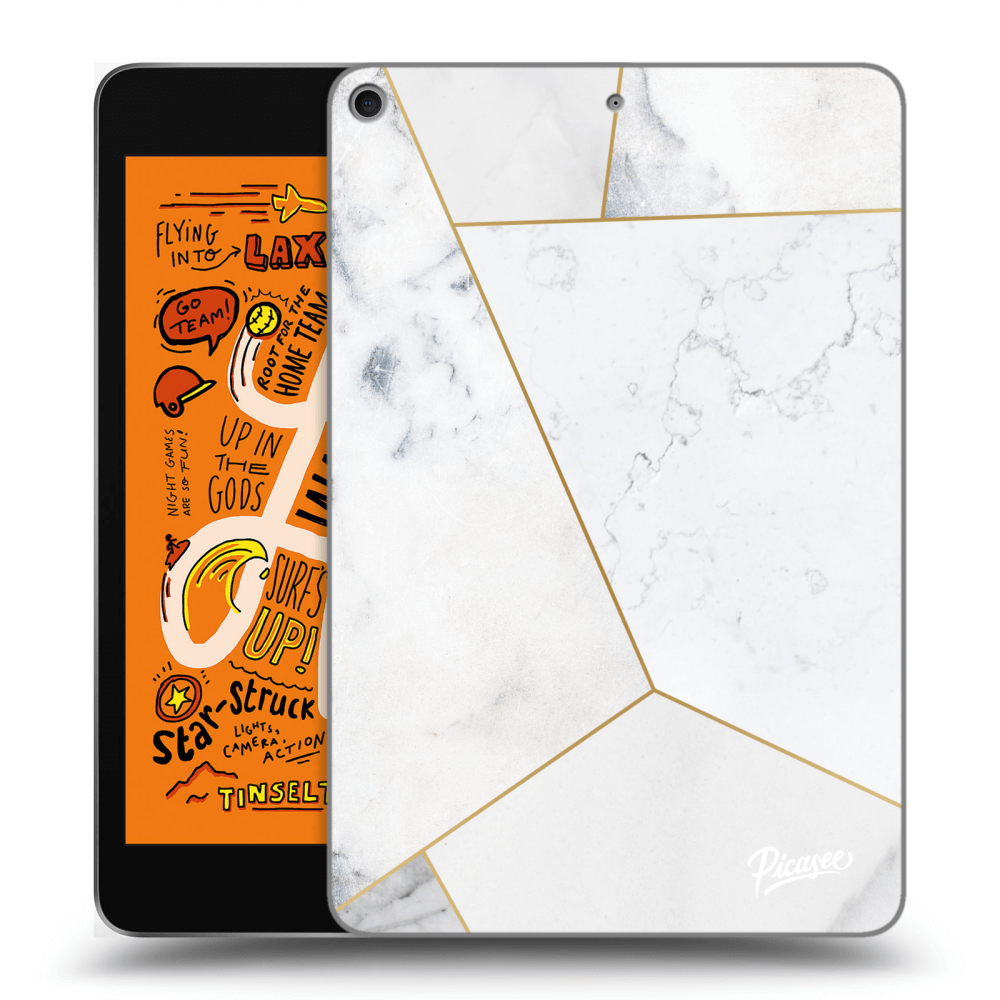 Picasee silikonový černý obal pro Apple iPad mini 2019 (5. gen) - White tile