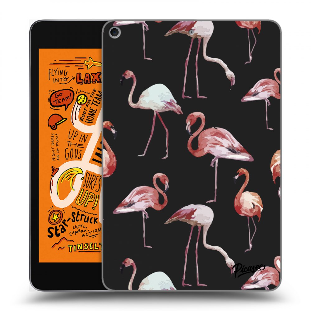 Picasee silikonový černý obal pro Apple iPad mini 2019 (5. gen) - Flamingos