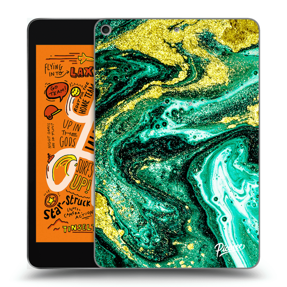 Picasee silikonový černý obal pro Apple iPad mini 2019 (5. gen) - Green Gold