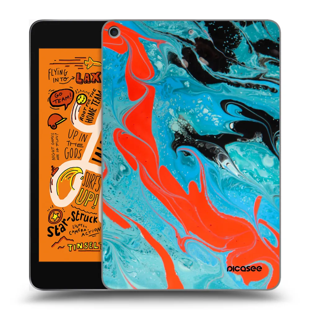 Picasee silikonový průhledný obal pro Apple iPad mini 2019 (5. gen) - Blue Magma