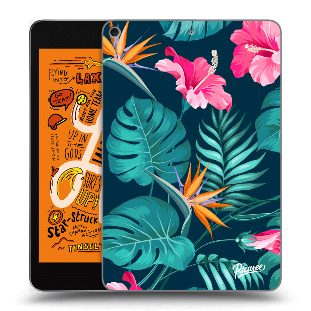 Picasee silikonový průhledný obal pro Apple iPad mini 2019 (5. gen) - Pink Monstera