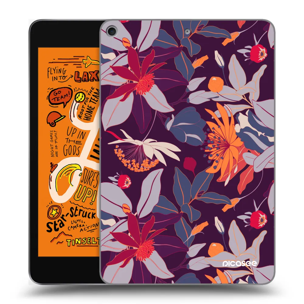 Picasee silikonový průhledný obal pro Apple iPad mini 2019 (5. gen) - Purple Leaf