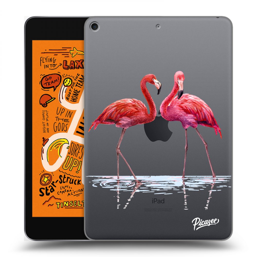 Picasee silikonový průhledný obal pro Apple iPad mini 2019 (5. gen) - Flamingos couple